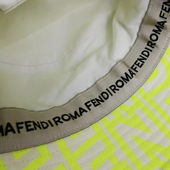 FENDI×MARC JACOBS Logo Bucket Hat #S Cotton Yellow Italy 64RL016 main image 9